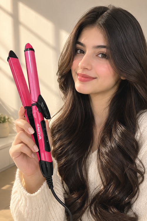 2-in-1 Hair Straightener & Curler – NOVA Hair Beauty Set