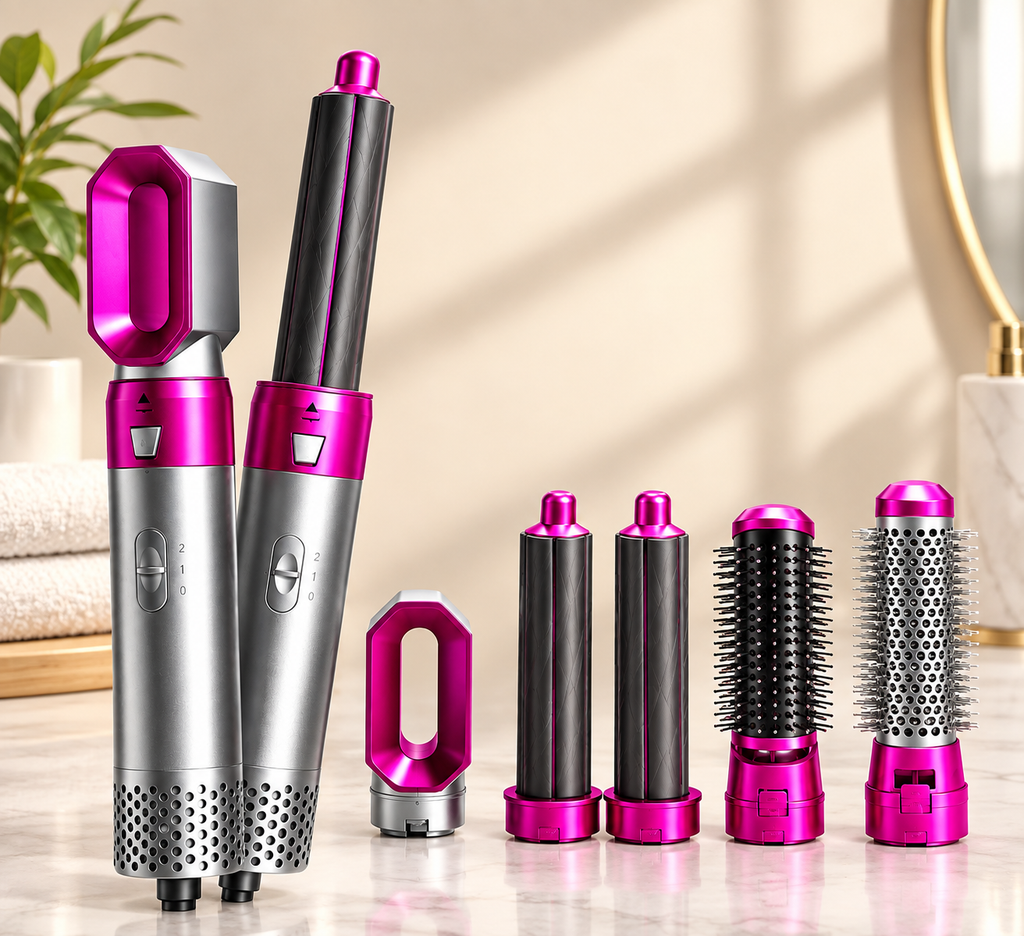 5-in-1 Hot Air Styler – Hair Dryer, Curling & Volumizing Brush