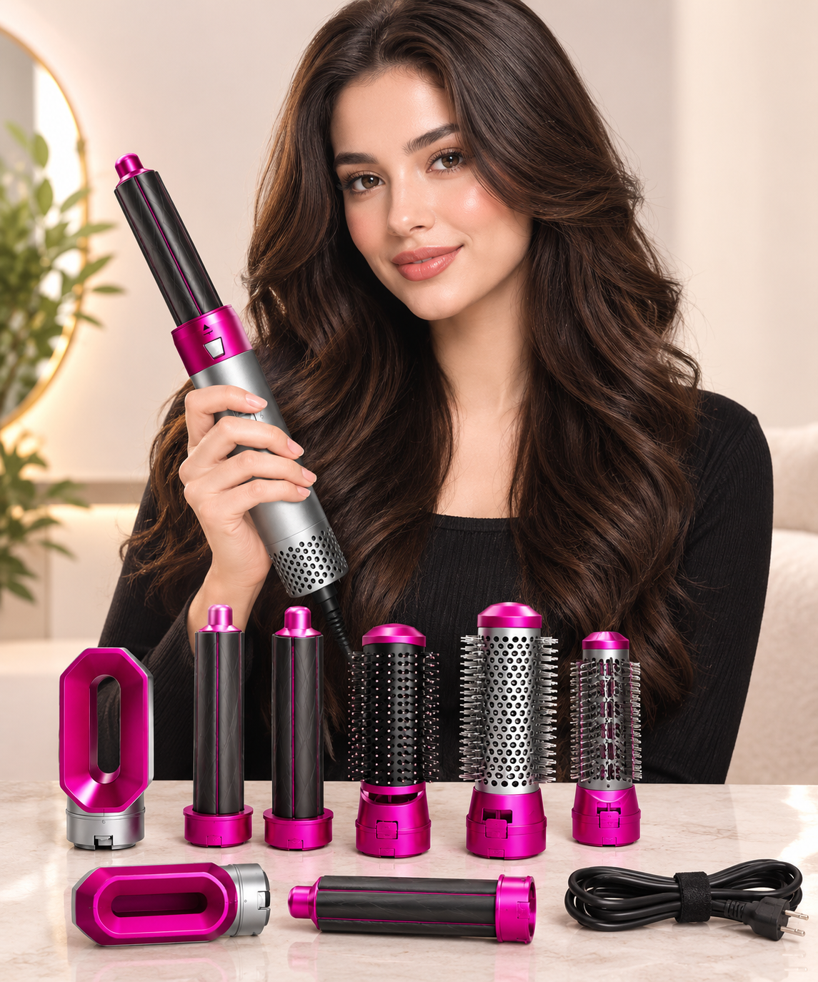 5-in-1 Hot Air Styler – Hair Dryer, Curling & Volumizing Brush