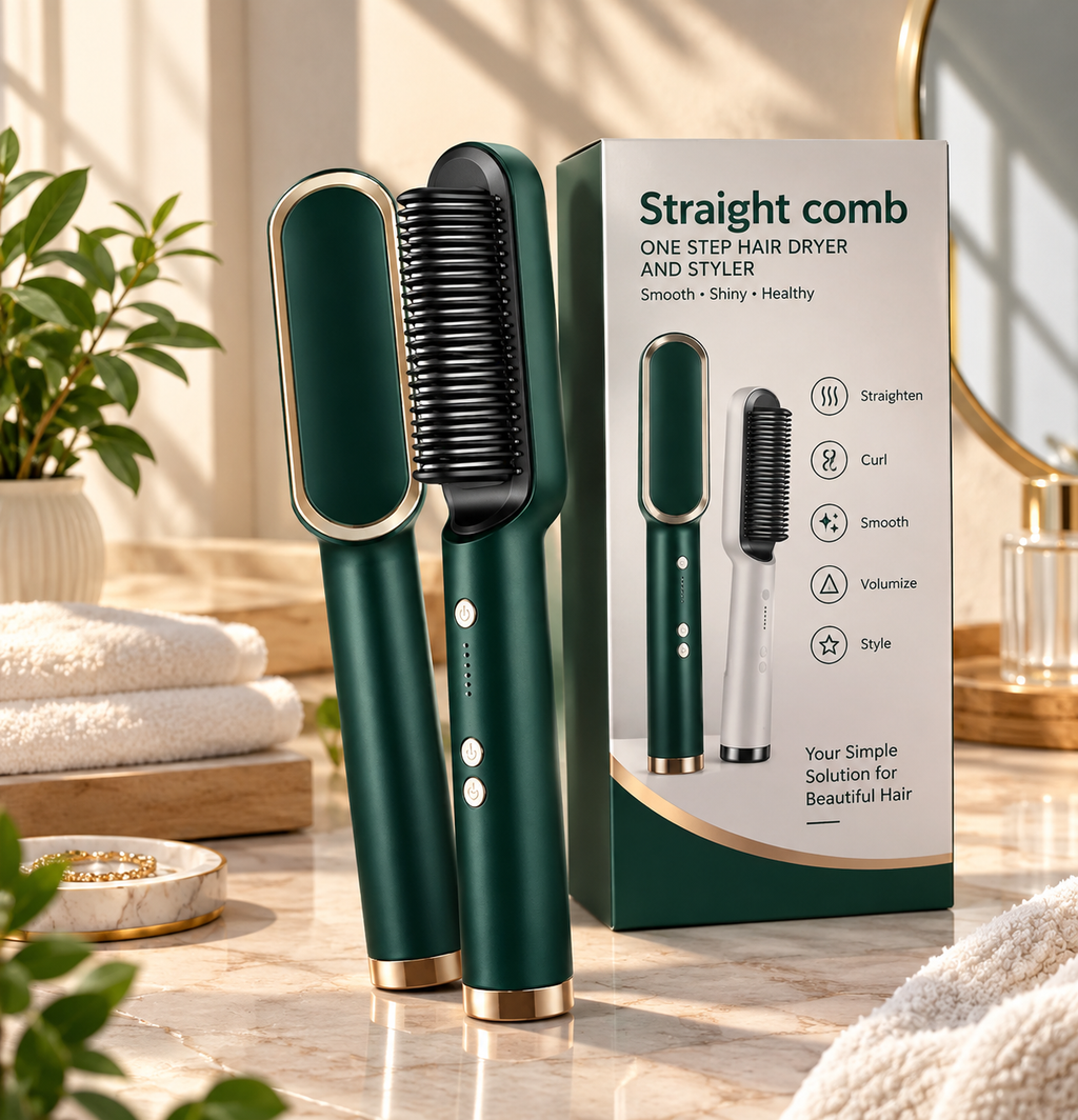 Silk Flow™ Electric Hair Straightening Comb – One-Step Hair Styler