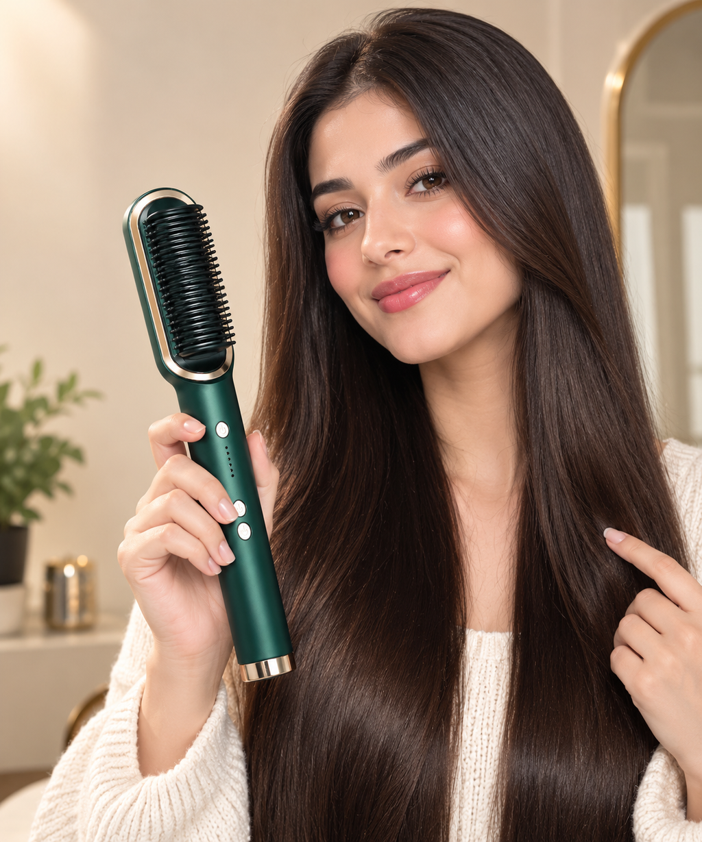 Silk Flow™ Electric Hair Straightening Comb – One-Step Hair Styler